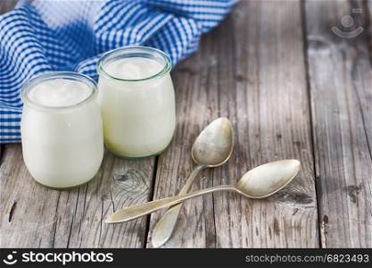 Natural yogurt with fresh and natural products