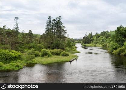 nature and landscape concept - view to river in ireland valley. view to river in ireland valley