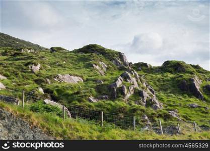 nature and landscape concept - view to rocky hills in ireland. view to rocky hills in ireland