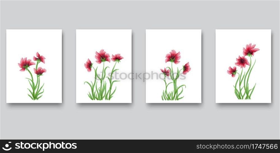 Nature art poster design. Wall art watercolor abstract. paintings flowers. Vector pattern. Stock image. EPS 10.. Nature art poster design. Wall art watercolor abstract. paintings flowers. Vector pattern. Stock image.