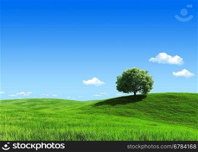 Nature collection - Green meadow 1 tree template