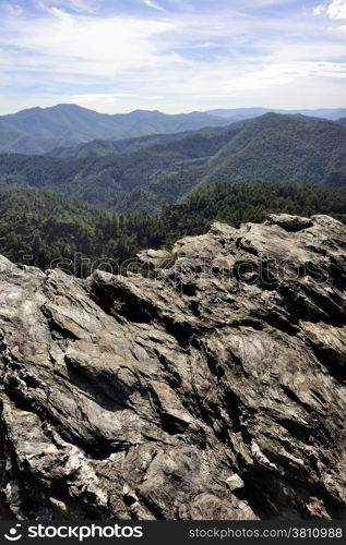 Nature in the mountains of the Cevennes on the edge of Gard and Lozere in south-eastern France.