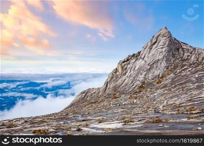 Nature landscape at the top of Mount Kinabalu in Sabah, Malaysia