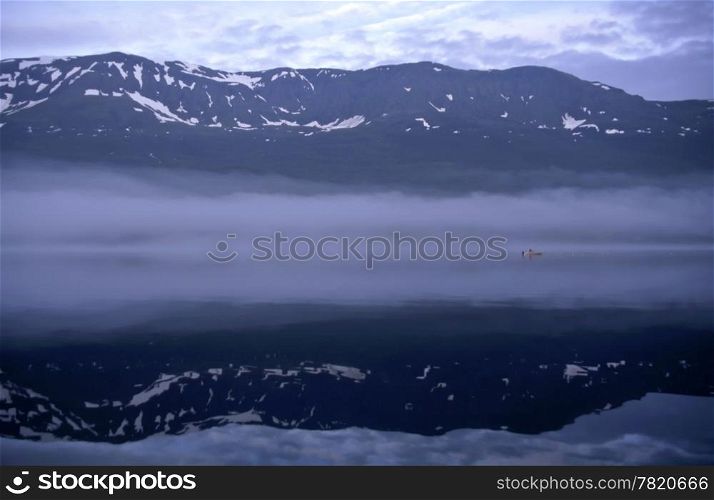 Nature landscape of mountain and sea in Norway