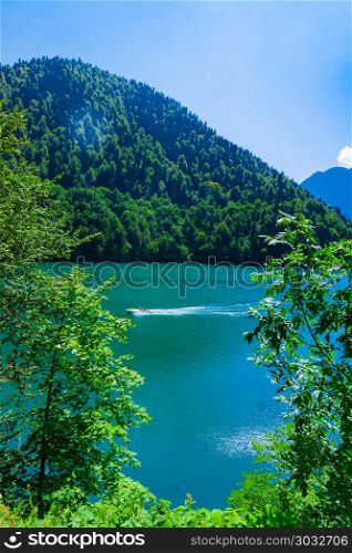 nature landscape view of lake Ritsa, Abkhazia