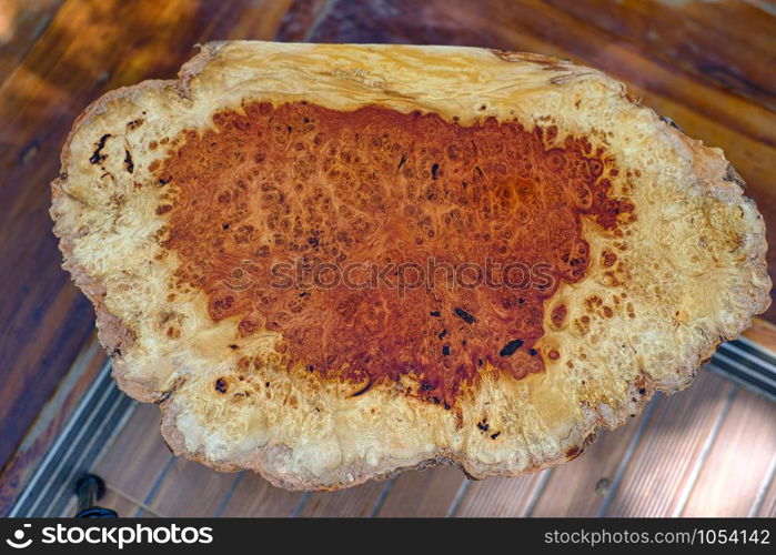 Nature log Afzelia burl wood striped