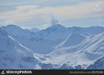 nature mountaint winter landscape nature with tree and fresh snow