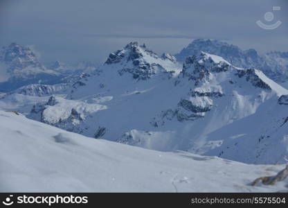 nature mountaint winter landscape nature with tree and fresh snow