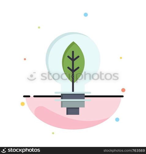 Nature, Of, Power, Bulb Business Logo Template. Flat Color
