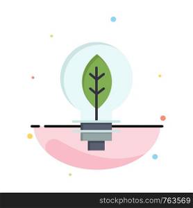 Nature, Of, Power, Bulb Business Logo Template. Flat Color