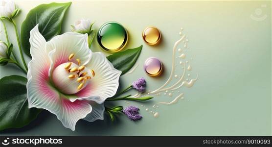 nature orchid flower and tropical floral petal for beauty spa background