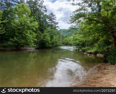 nature river scenes at broad river in blue ridge mountains