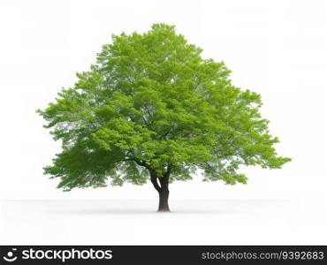 Nature’s Beauty in Focus  Isolated Tree on White Background. Generative AI.