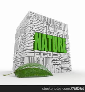 Nature. The concept of the words on white isolated background. 3d