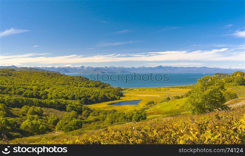 Nature view With sea And landscape on Kamchatka