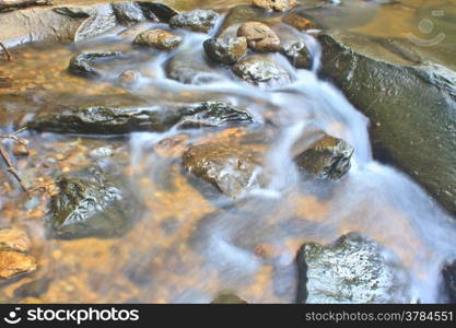 Nature waterfall in deep forest, in national park Thailand