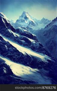 Nature with great mountains 3d illustrated