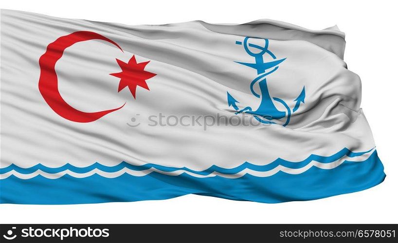 Naval Azerbaijan Flag, Isolated On White Background. Naval Azerbaijan Flag, Isolated On White