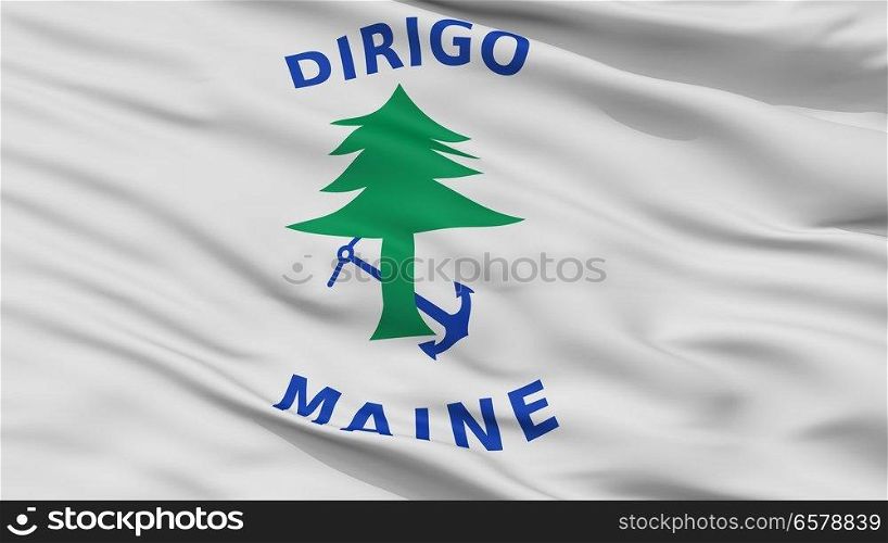 Naval Ensign Of Maine Flag, Closeup View. Maine Naval Ensign Flag Closeup