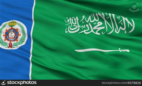 Naval Ensign Of Saudi Arabia Flag, Closeup View. Saudi Arabia Naval Ensign Flag Closeup
