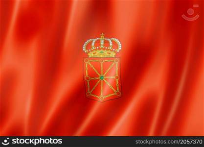 Navarra province flag, Spain waving banner collection. 3D illustration. Navarra province flag, Spain