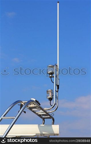Navigation equipment on luxury boat in the sky