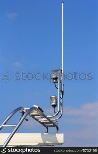 Navigation equipment on luxury boat in the sky