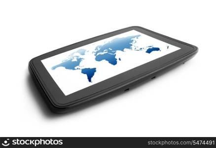 Navigation GPS with map isolated on a white background