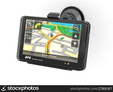 Navigation system. Gps on white isolated background. 3d