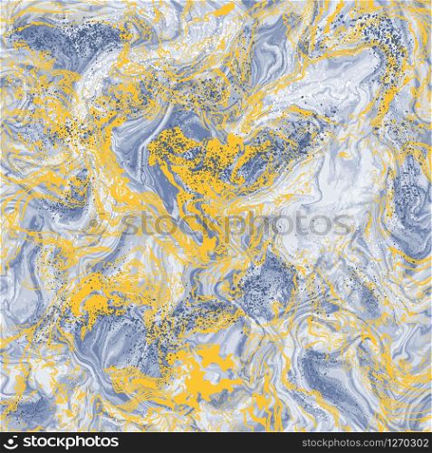 Navy and Gold Abstract trendy Modern artwork. Marble effect painting. Mixed colour paints. For wallpaper, business cards, poster, flyer, banner, invitation, website, print. Vector Illustration.. Navy and Gold Abstract trendy Modern artwork.
