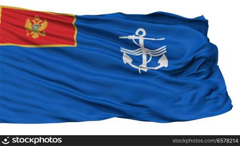 Navy Of Montenegro Flag, Isolated On White Background. Navy Of Montenegro Flag, Isolated On White