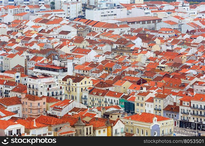 Nazare town top view (Portugal).