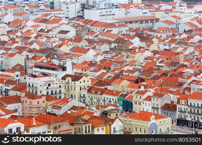 Nazare town top view (Portugal).