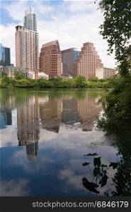 Near perfect vertical compositon of the riverfront and Austin Texas