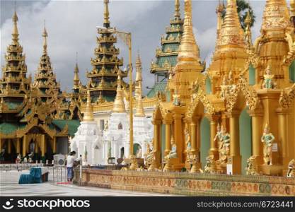Near the base of Shwe Dagon pagoda in Yangon, Myanmar