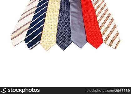 Neck ties isolated on the white background