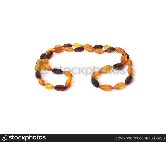 Necklace from different small amber beads