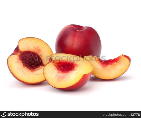 Nectarine fruit isolated on white background