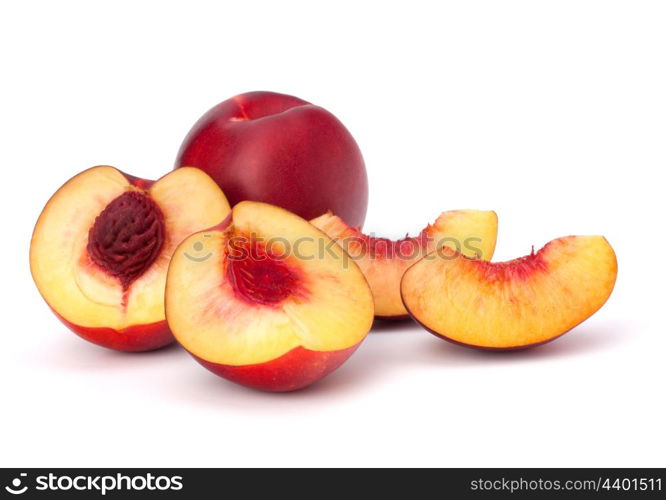 Nectarine fruit isolated on white background