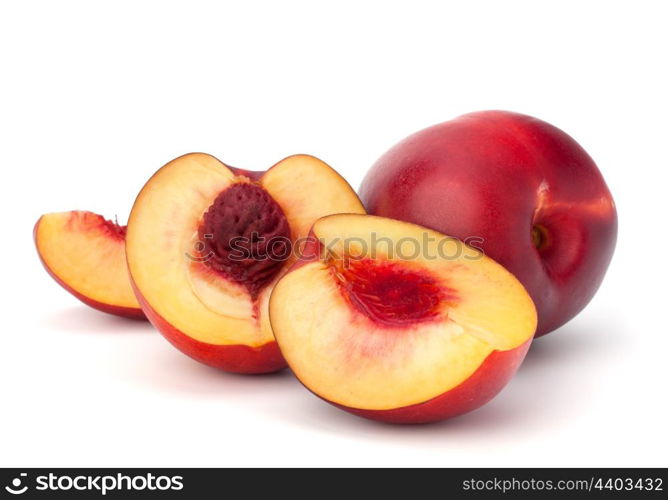 Nectarine fruit isolated on white background