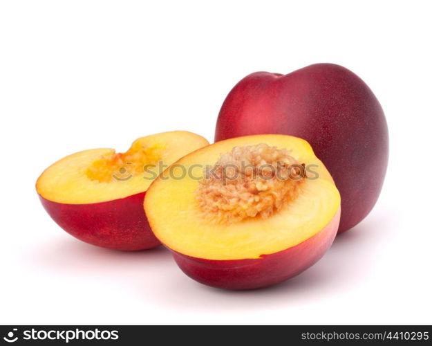 Nectarine fruit isolated on white background