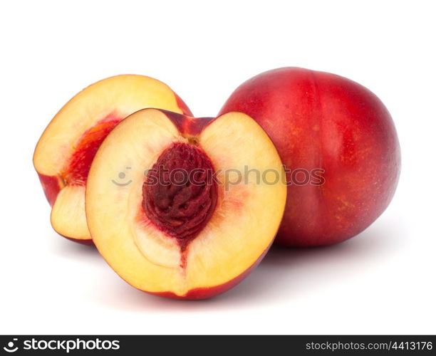 Nectarine fruit isolated on white background