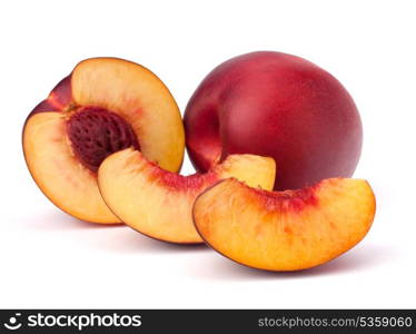 Nectarine fruit isolated on white background