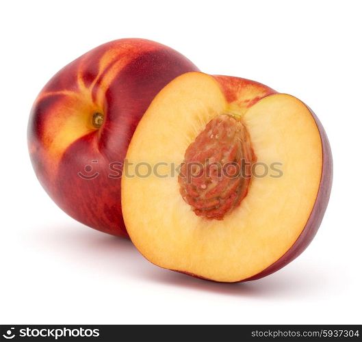 Nectarine fruit isolated on white background close up