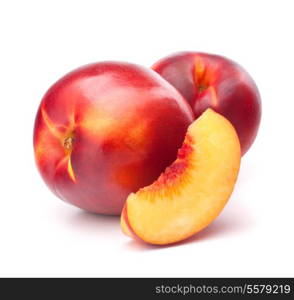 Nectarine fruit isolated on white background cutout