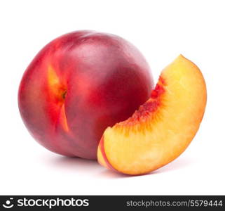 Nectarine fruit isolated on white background cutout