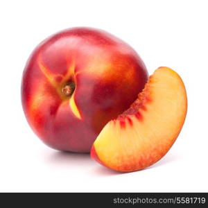 Nectarine fruit isolated on white background cutout