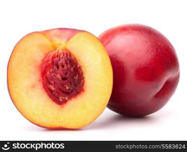 Nectarine fruit isolated on white background cutout