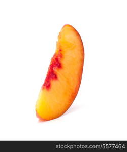 Nectarine fruit segment isolated on white background cutout