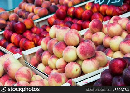 Nectarines and peaches in healthy concept